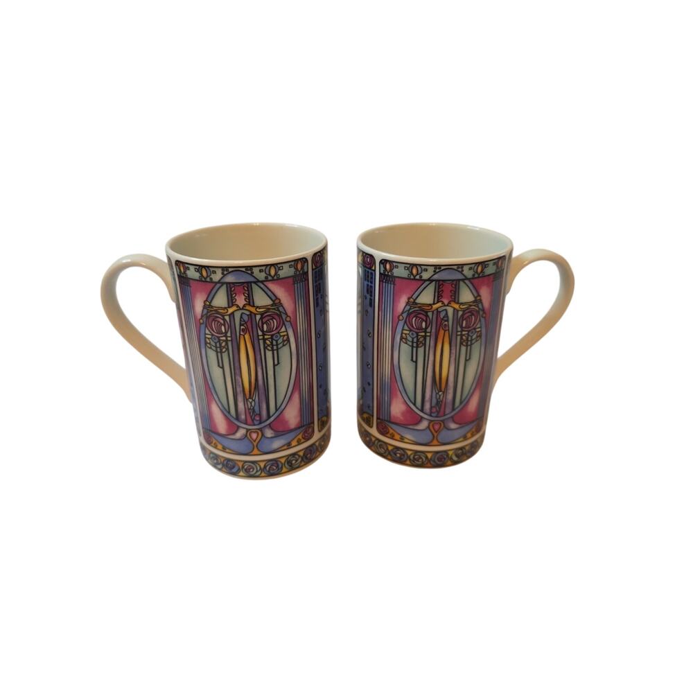 Set of 2 Vintage Dunoon Scotland Stoneware Mackintosh Coffee Tea Mugs